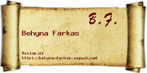 Behyna Farkas névjegykártya